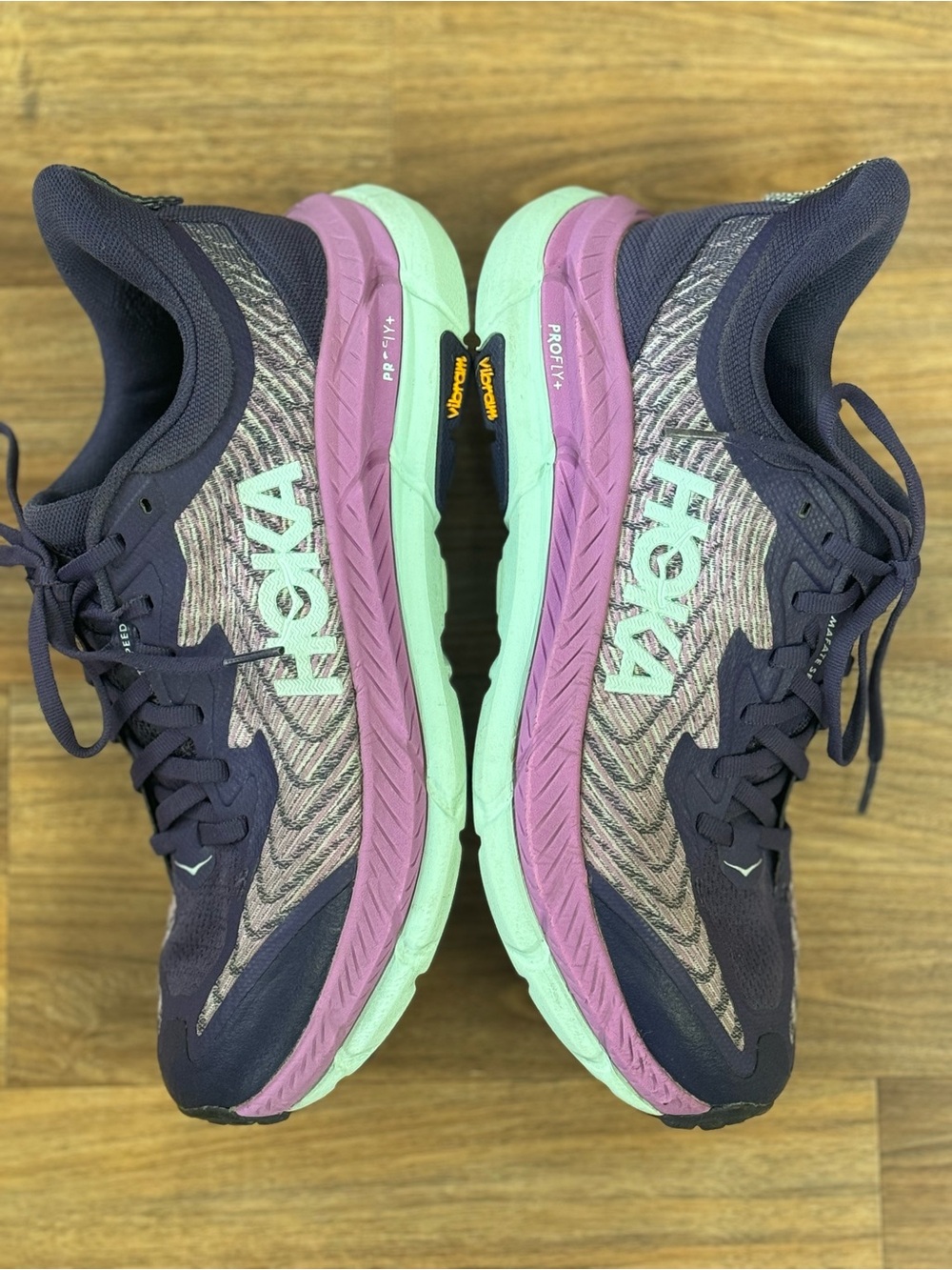 HOKA Mafate Speed 4 Women’s 8 Trail Running Shoes Purple Mint Vibram 1131056 - Picture 3 of 9